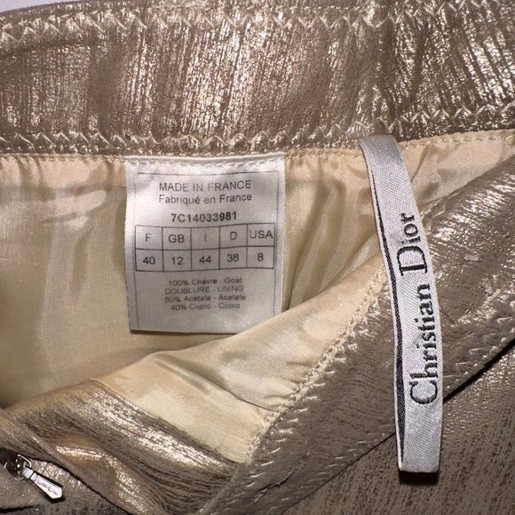 Christian Dior Metallic Gold Goat Suede Skirt - Picture 12 of 12